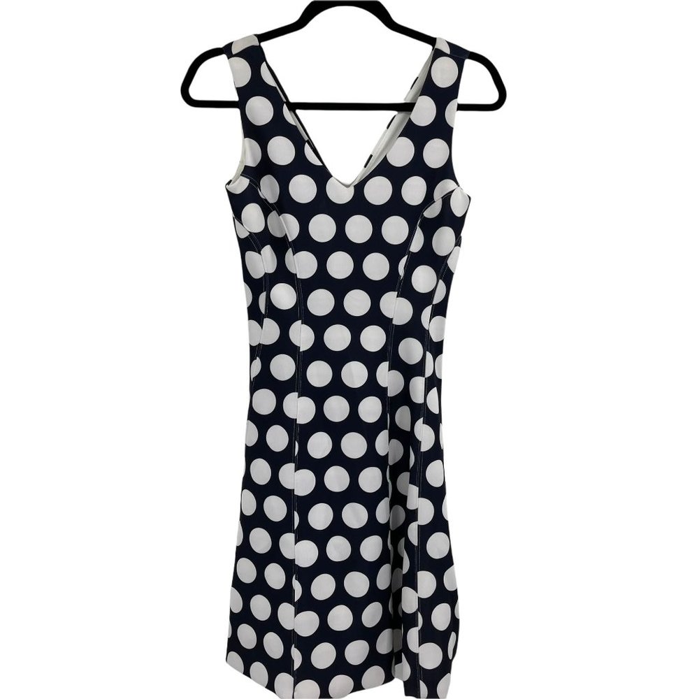 INC International Concepts Dress XS Blue White Polka Dots